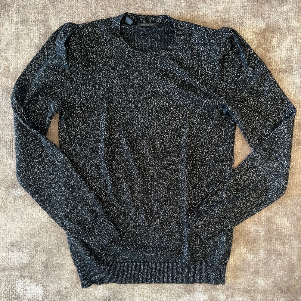 Saks Fifth Avenue Collection Sparkle Puff Sleeve Sweater
